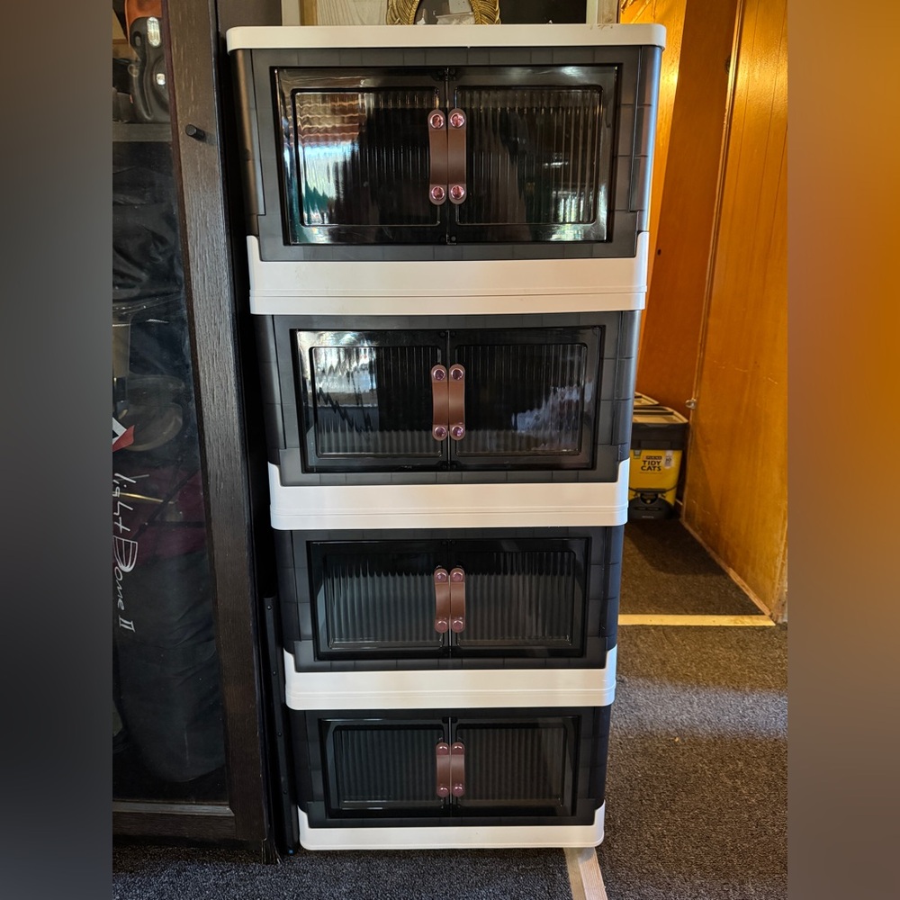 Black and White Storage Drawer Unit
